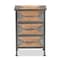 Baxton Studio Laurel Rustic Antique Grey Metal and Whitewashed Oak Brown Finished Wood 3-Drawer Nightstand 182-11736-Zoro - alternate 5
